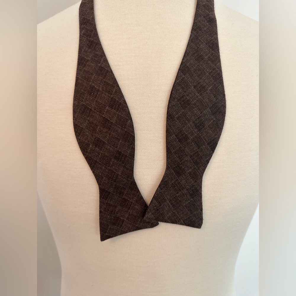 Ties Dot Com Brown textured Bow Tie